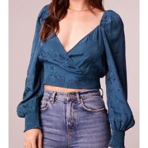 Band of The Free New‎ XS Deep Teal Crop Top Boho Festival Whimsygoth